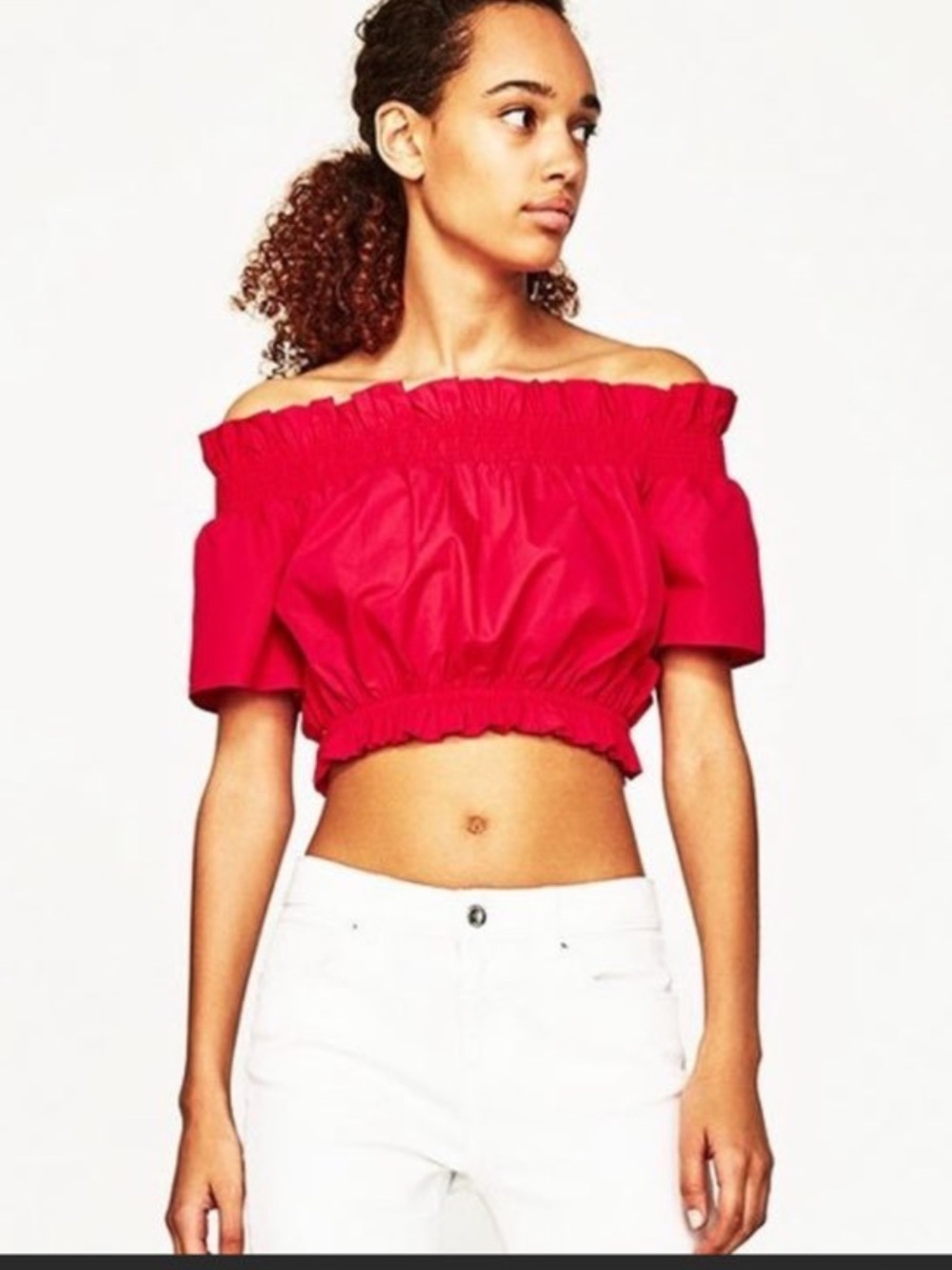 Zara pink crop top